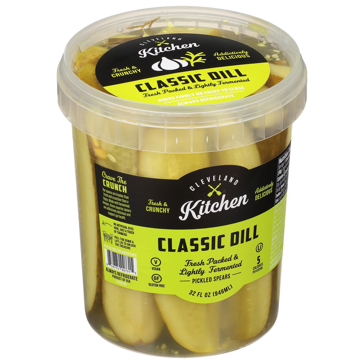 slide 4 of 9, Cleveland Kitchen Classic Dill Pickle Spears, 32 fl oz