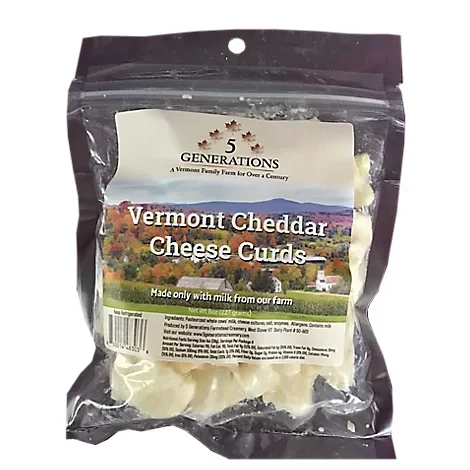 slide 1 of 1, 5 Generations Creamery Vermont Farmstead Cheddar Curds - 8 OZ, 8 oz