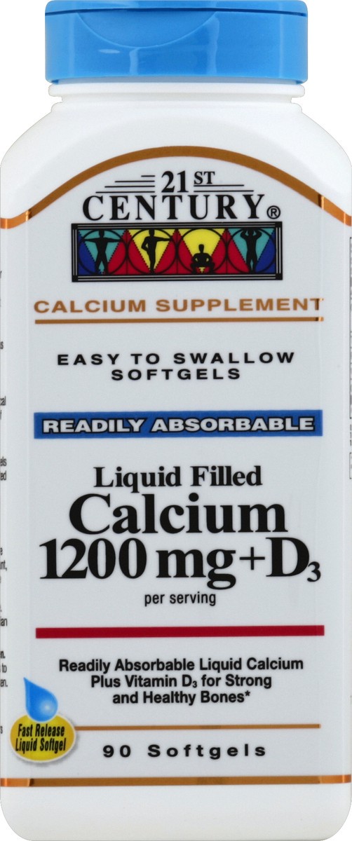 slide 4 of 4, 21st Century Calcium + D3 90 ea, 90 ct