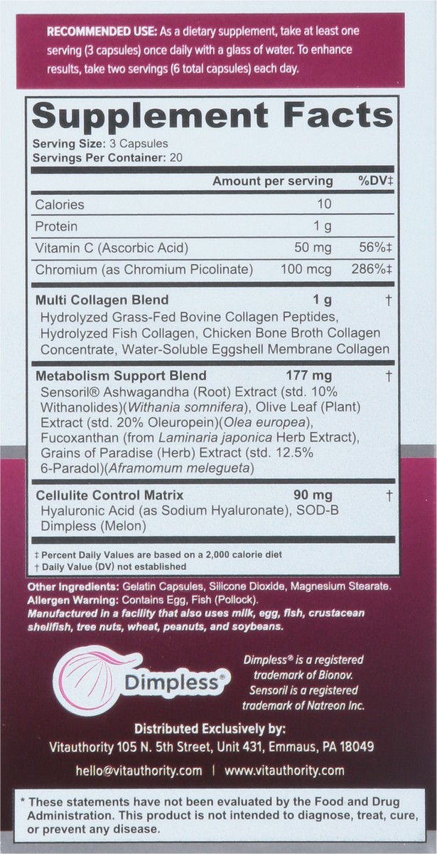 slide 5 of 9, Vitauthority Multi Collagen Burn Capsules, 60 ct