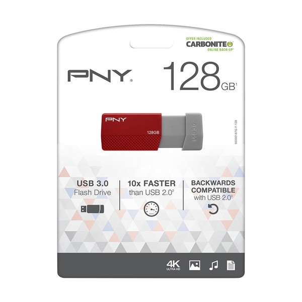 slide 2 of 10, PNY Usb 3.0 Flash Drive, 128Gb, Assorted Colors, P-Fd128Eledge-Ge, 1 ct