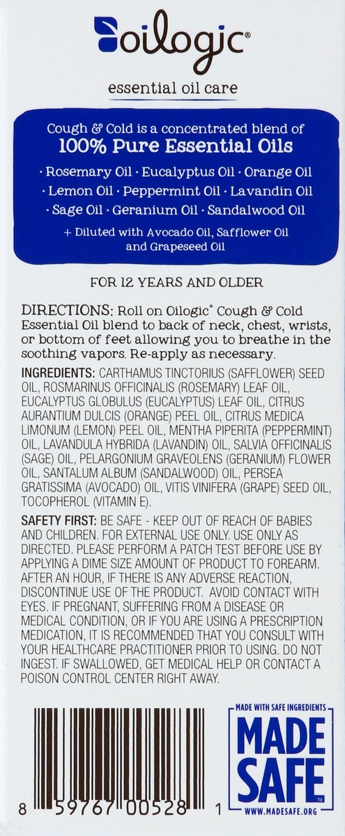 slide 5 of 6, Oilogic Essent Oil Cough Cold, 0.3 oz