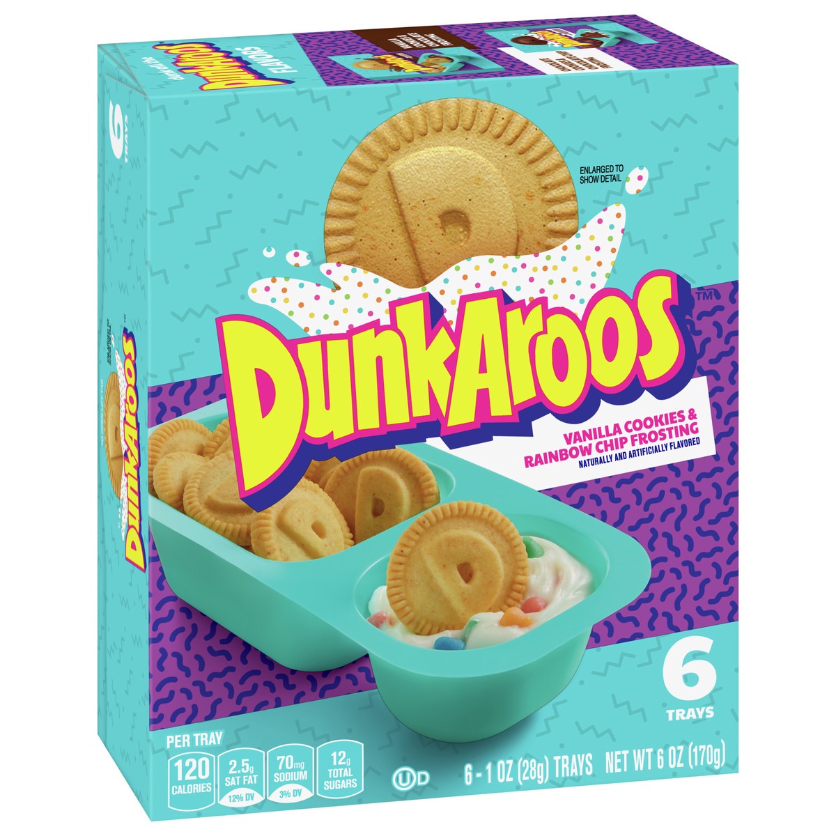 slide 9 of 9, Dunkaroos Vanilla Cookies and Rainbow Chip Frosting, 1 oz, 6 ct, 6 ct