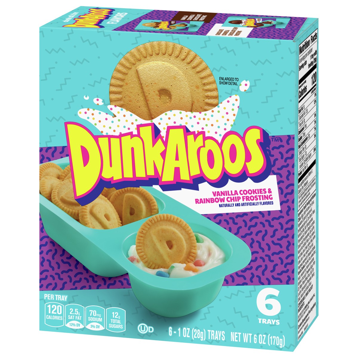 slide 8 of 9, Dunkaroos Vanilla Cookies and Rainbow Chip Frosting, 1 oz, 6 ct, 6 ct