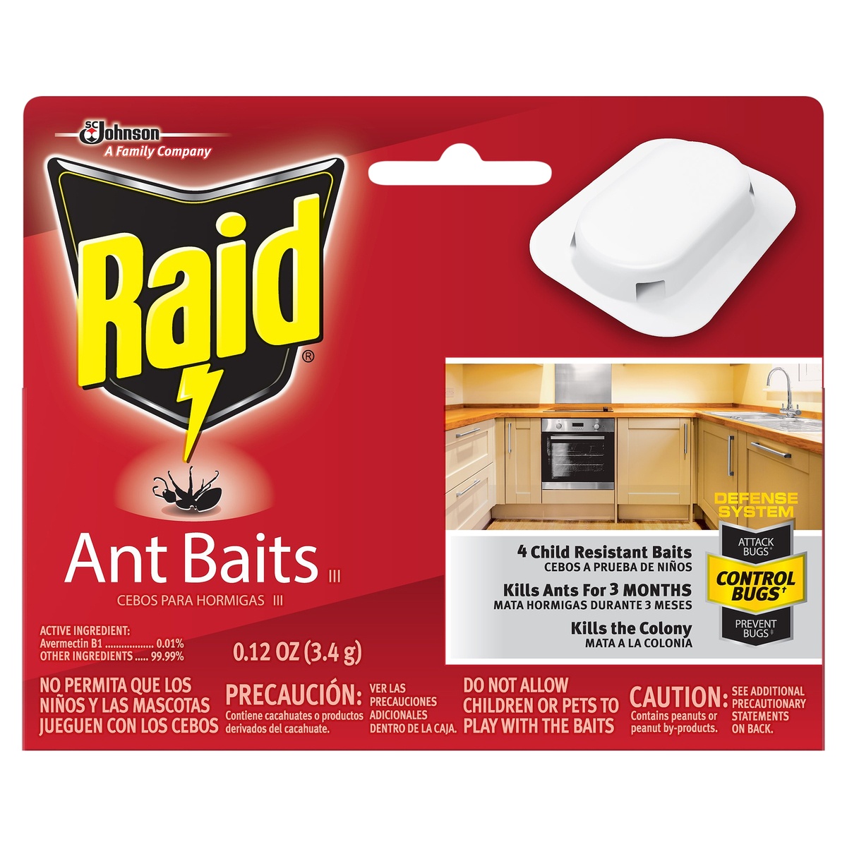 slide 1 of 7, Raid Ant Baits, 4 ct