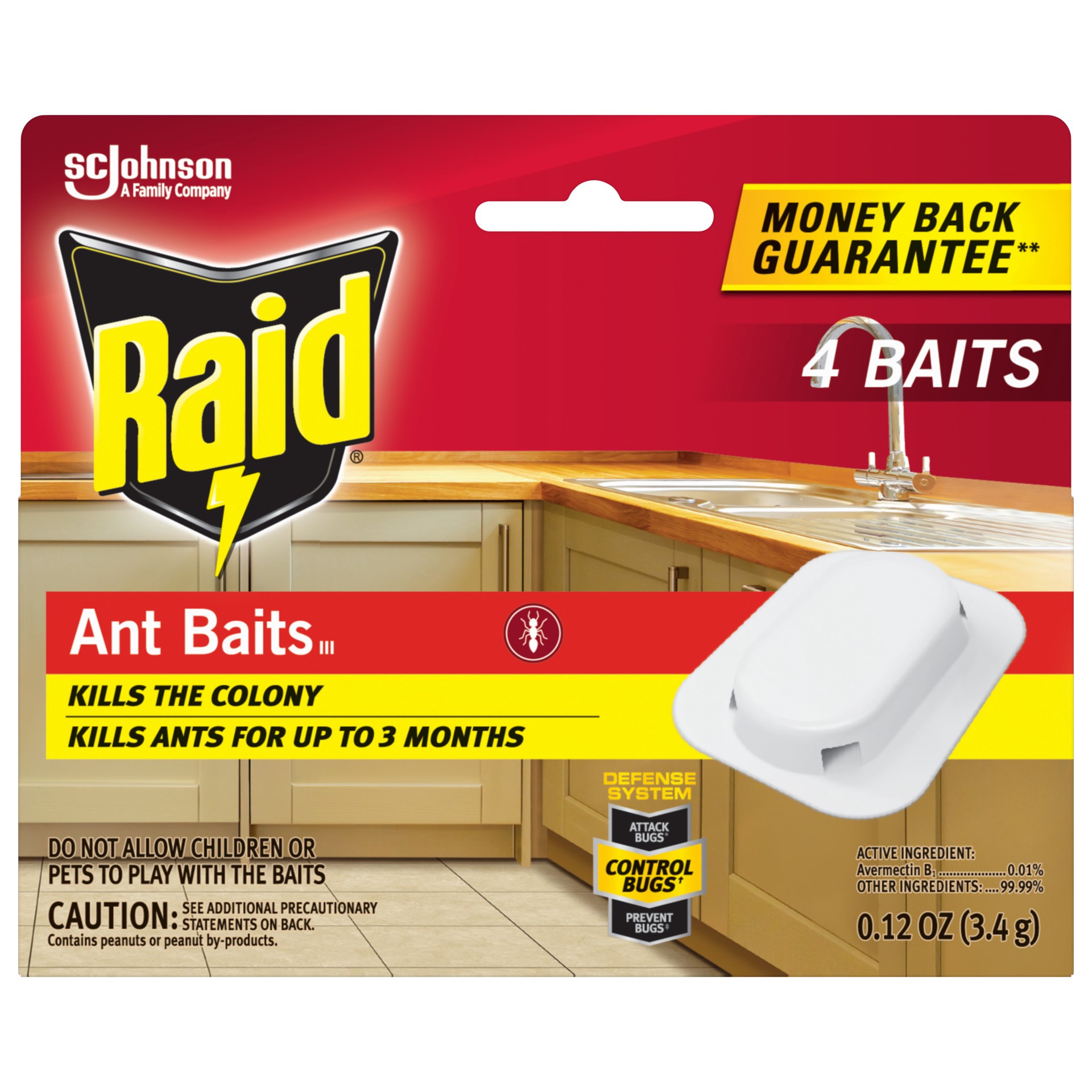 slide 1 of 3, Raid Ant Baits Indoor Ant Killer, 4 Baits, 0.12 oz Total, 0.12 oz