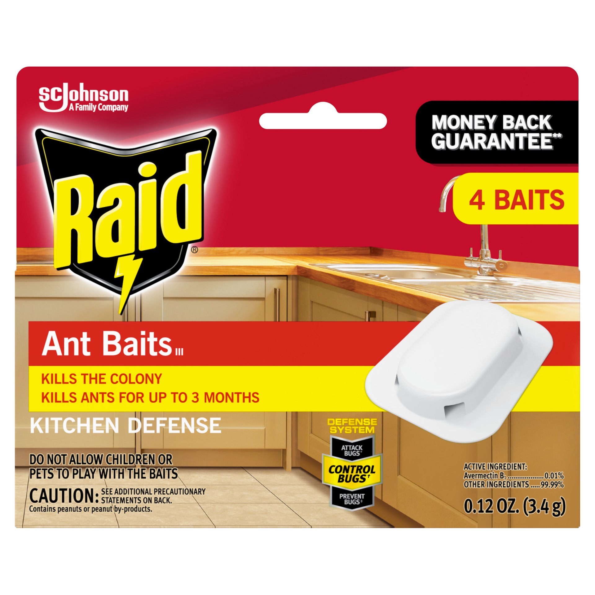 slide 1 of 3, Raid Ant Baits Indoor Ant Killer, 0.12oz, 4 Count, 0.12 oz