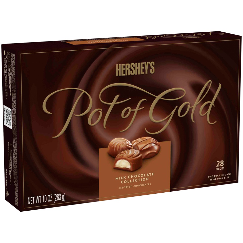 slide 1 of 1, Hershey's Pot Of Gold Milk Chocolate Collection Assorted Chocolates, 10 oz