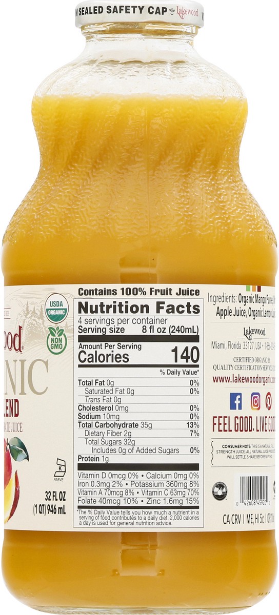 slide 9 of 9, Lakewood Organic Mango Blend Juice 32 fl oz, 32 fl oz