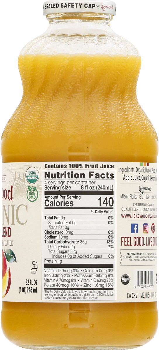 slide 6 of 9, Lakewood Organic Mango Blend Juice - 32 fl oz, 32 fl oz