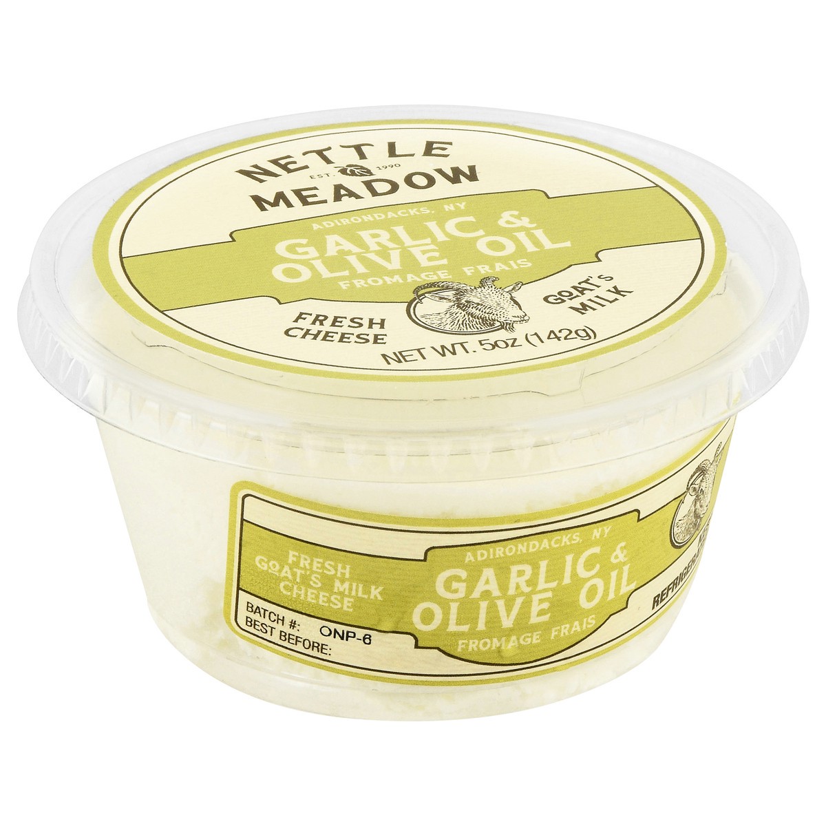 slide 14 of 14, Nettle Meadow Garlic & Olive Oil Chevre Spread, 5 oz