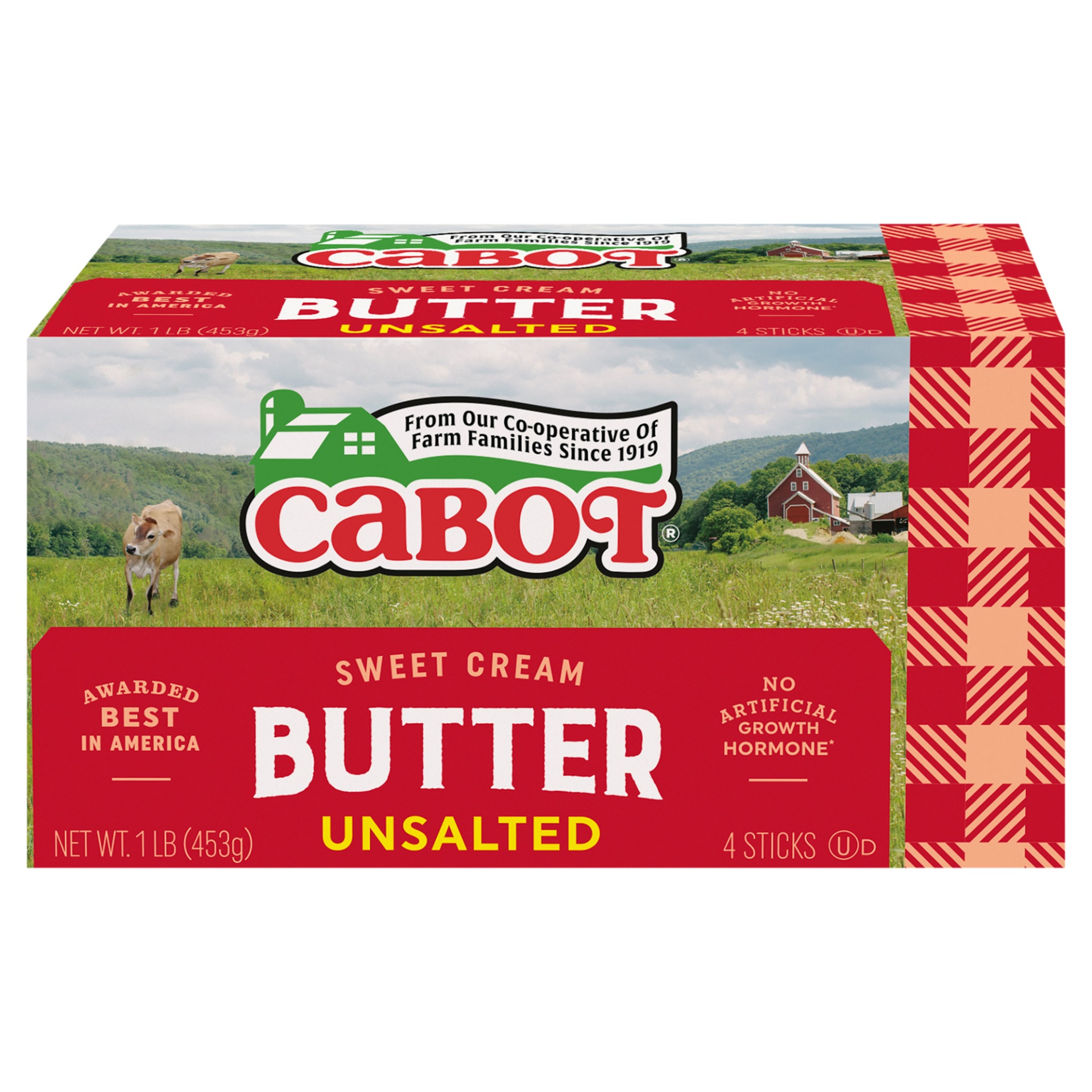 slide 1 of 3, Cabot Unsalted Butter Quarters, 1 lb