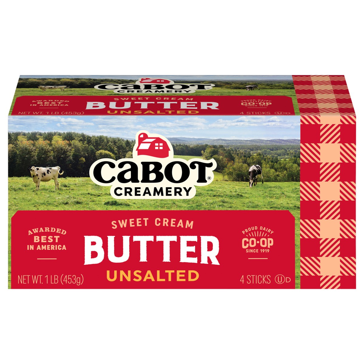 slide 1 of 2, Cabot Creamery Unsalted Butter Sticks 1 lb, 4 ct