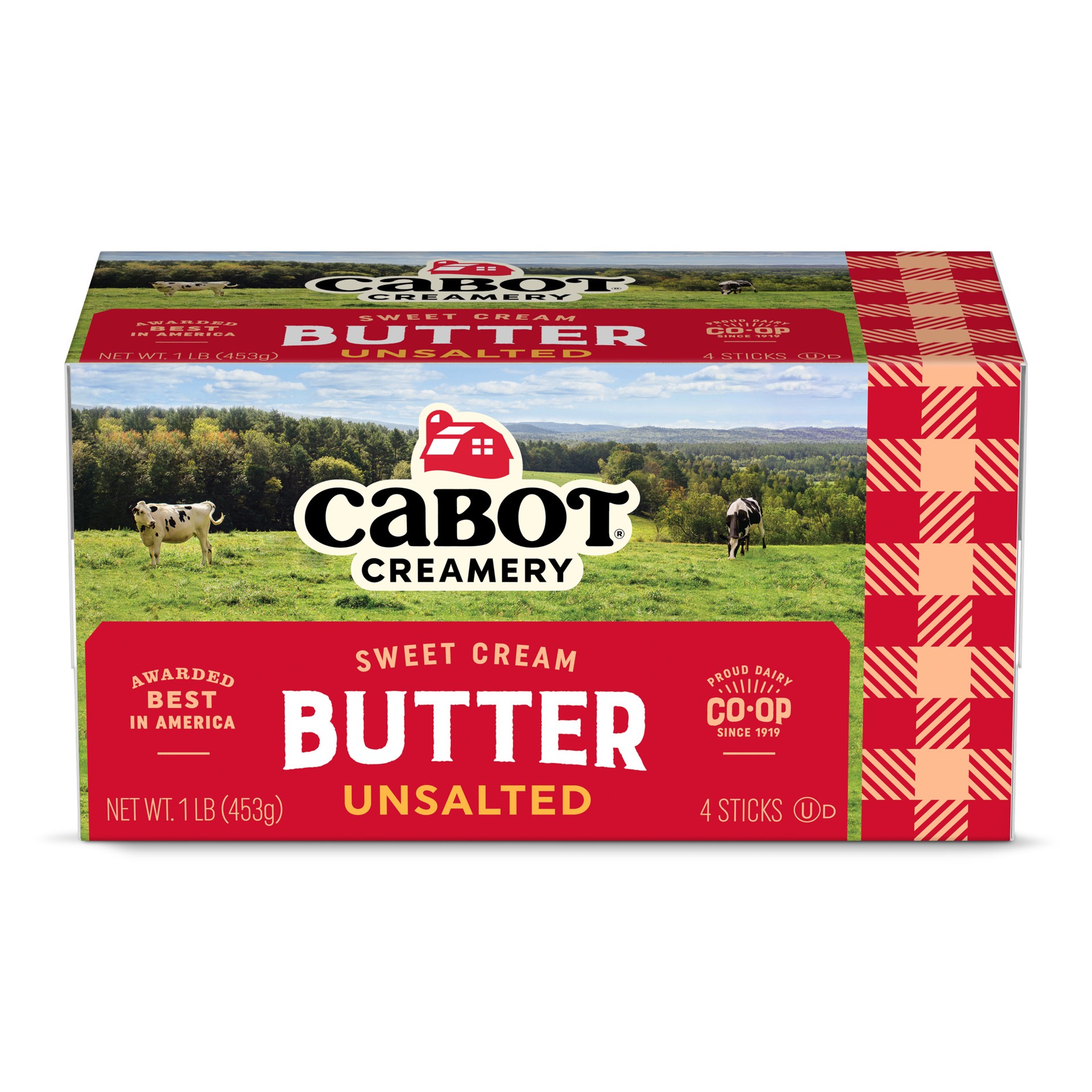 slide 1 of 2, Cabot Creamery Unsalted Butter Sticks 1 lb (Refridgerated Box), 1 lb