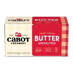 Cabot Creamery Unsalted Butter Sticks 1 lb