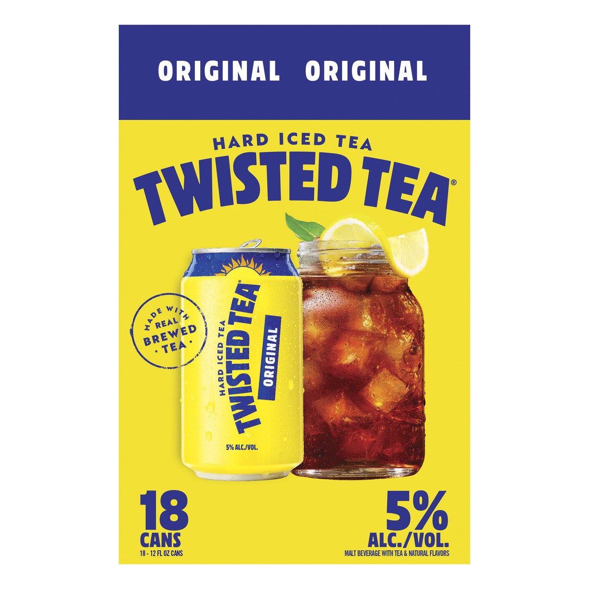 slide 5 of 8, Twisted Tea Original, Hard Iced Tea (12 fl. oz. Can, 18pk.), 216 oz