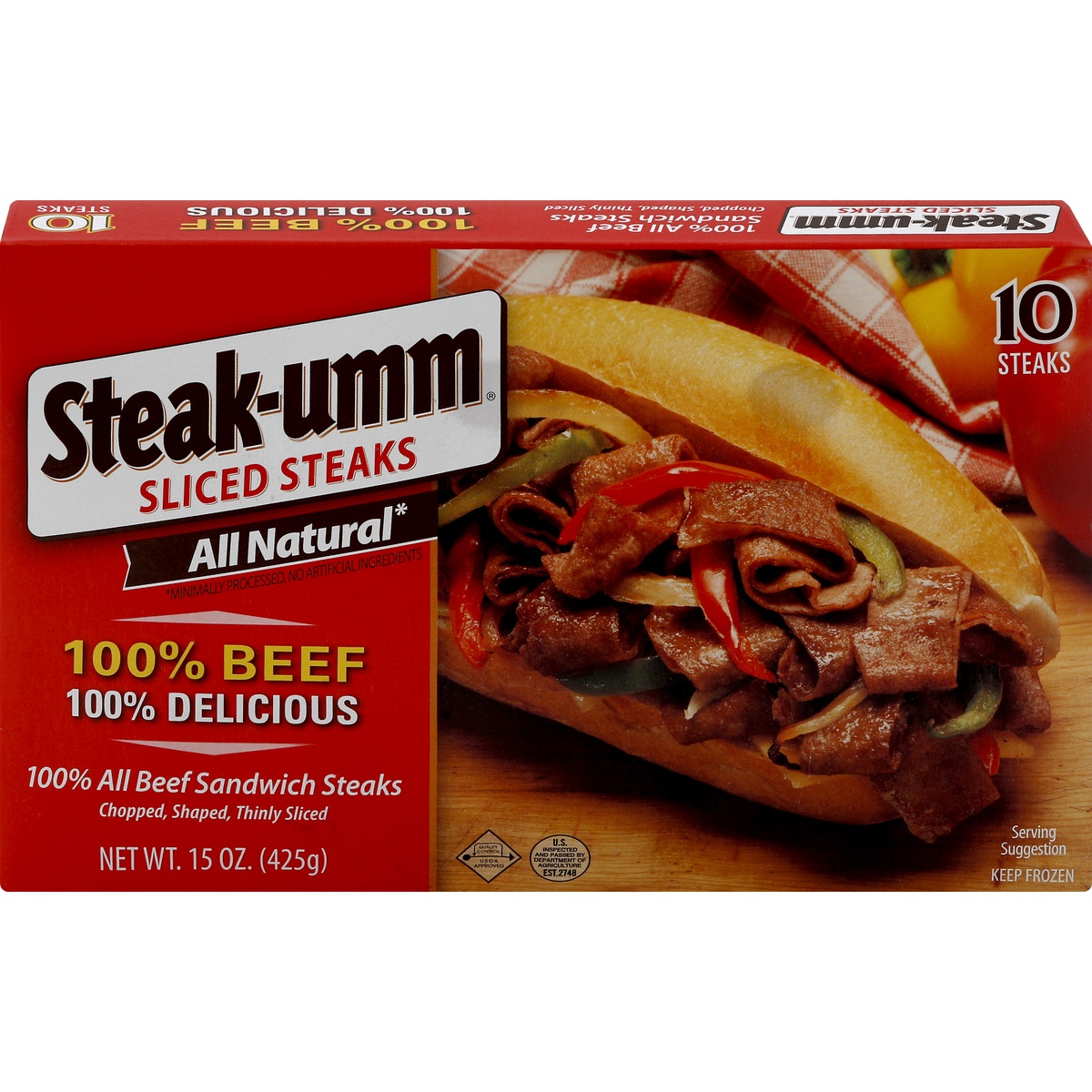 slide 1 of 1, Steak-umm Steaks 10 ea, 10 ct