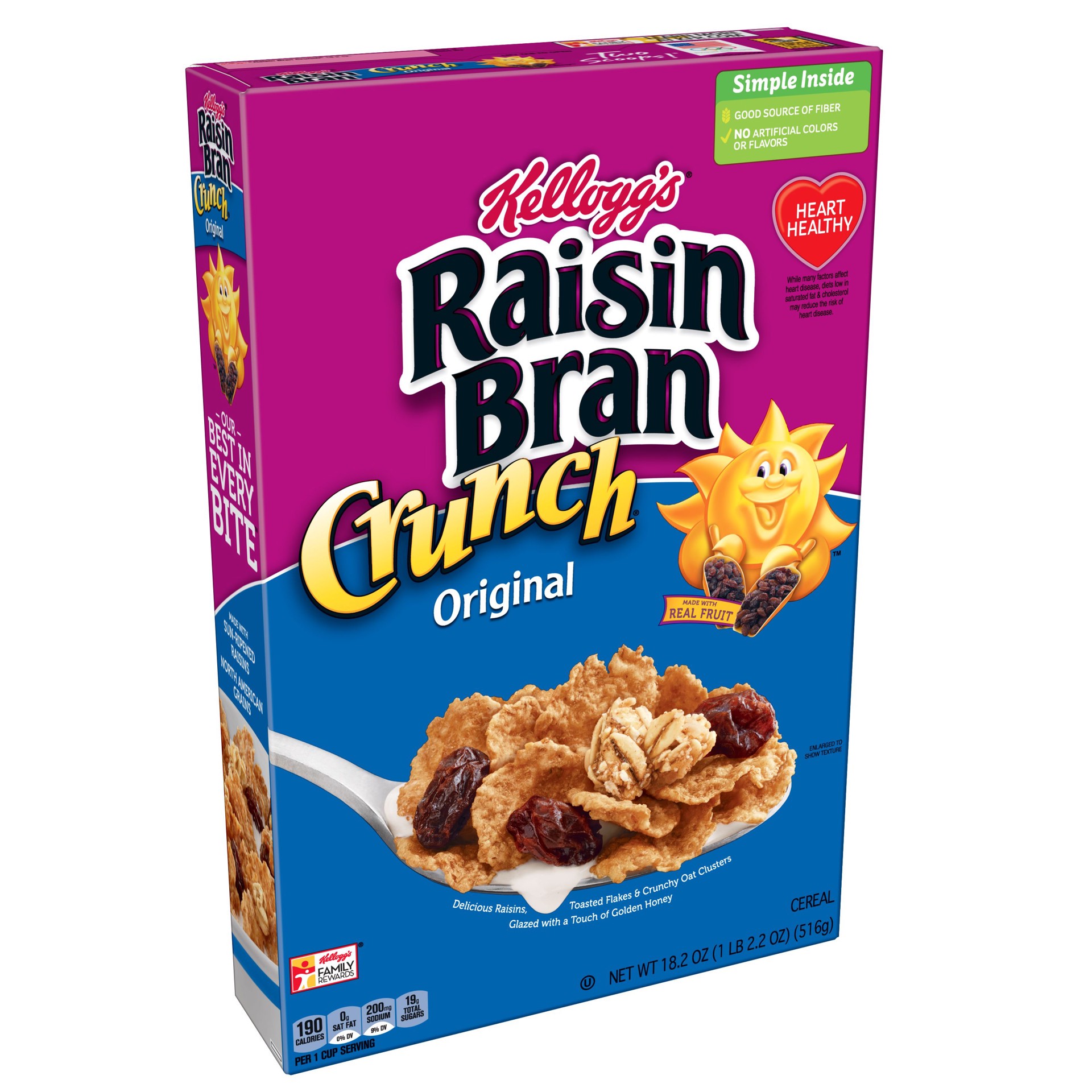 slide 1 of 3, Raisin Bran Crunch - Kellogg's, 18.2 oz