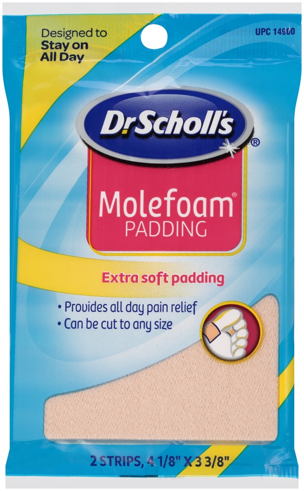 slide 1 of 1, Dr. Scholl's Molefoam Padding, 2 ct