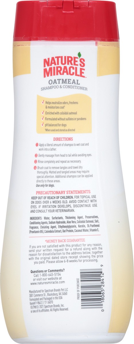 slide 8 of 9, Nature's Miracle Oatmeal Pistachio Cream Scent Shampoo & Conditioner 16 fl oz, 16 fl oz