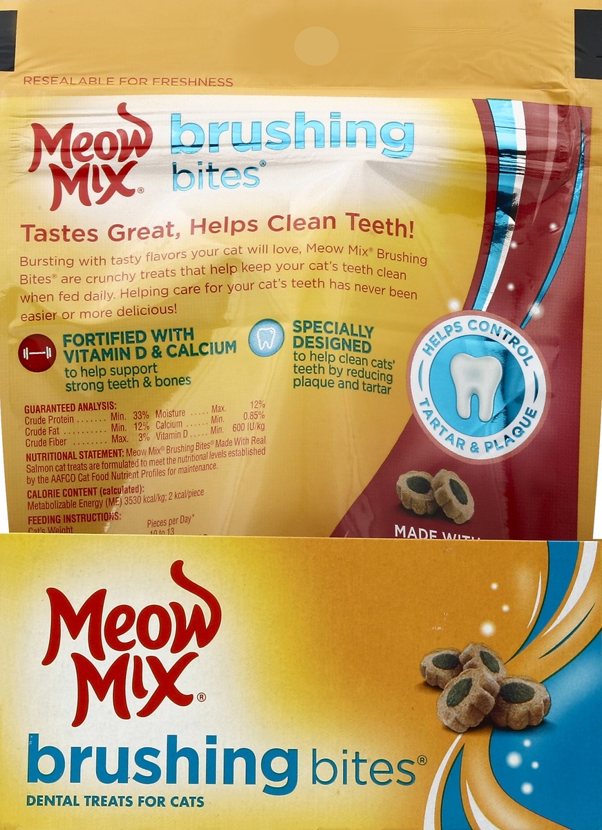 slide 6 of 6, Meow Mix Brushing Bites Dental Treats For Cats Salmon, 2.25 oz