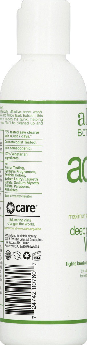 slide 2 of 4, Alba Botanica ACNEdote Maximum Strength Deep Pore Wash 6 fl. oz. Bottle, 6 fl oz