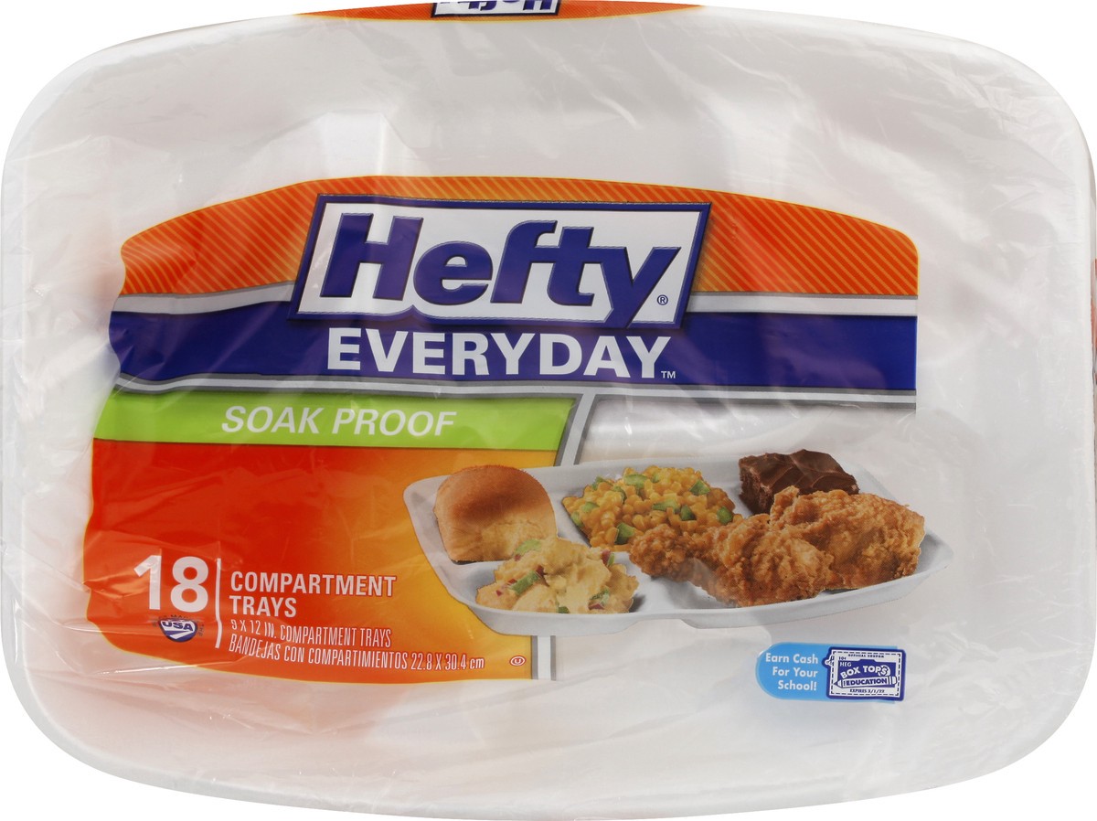 slide 11 of 11, Hefty Soak Proof Compartment Trays 18 ea, 18 ct