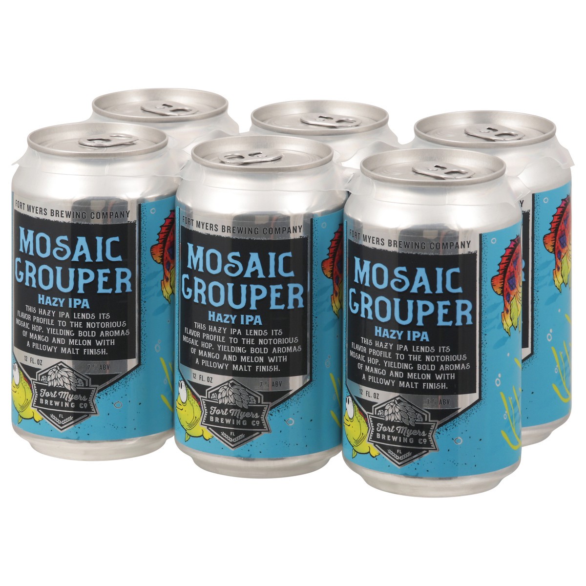 slide 2 of 12, Fort Myers Mosaic Grouper Hazy IPA, 6 ct; 12 oz