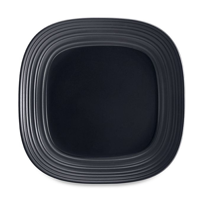 slide 1 of 1, Mikasa Swirl Graphite Square Platter, 12 in