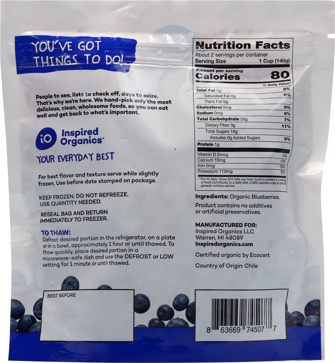 slide 12 of 14, Inspired Organics Organic Blueberries 12 oz, 12 oz