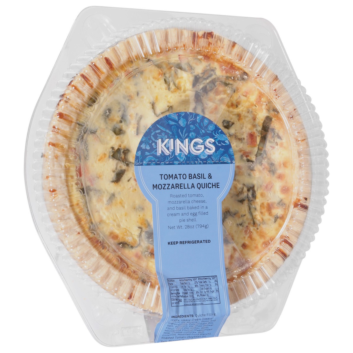 slide 9 of 14, Quiche Tomato Basil Mozzarella - 28 OZ, 28 oz
