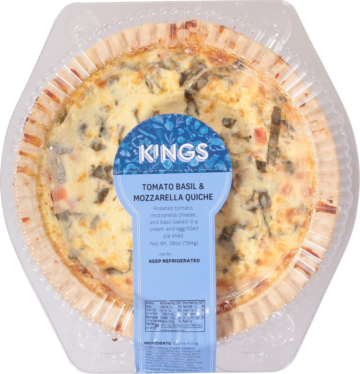 slide 3 of 14, Quiche Tomato Basil Mozzarella - 28 OZ, 28 oz