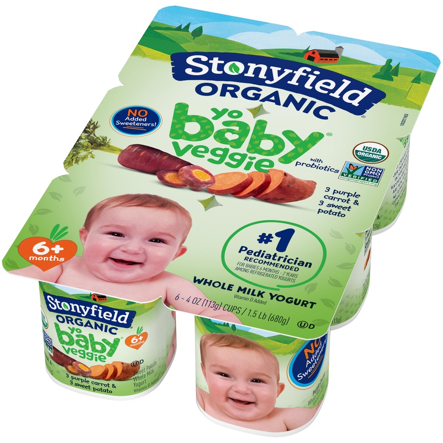 Stonyfield Organic Baby Veggie Whole Milk Yogurt / Cups 6 ct; 4 oz | Shipt