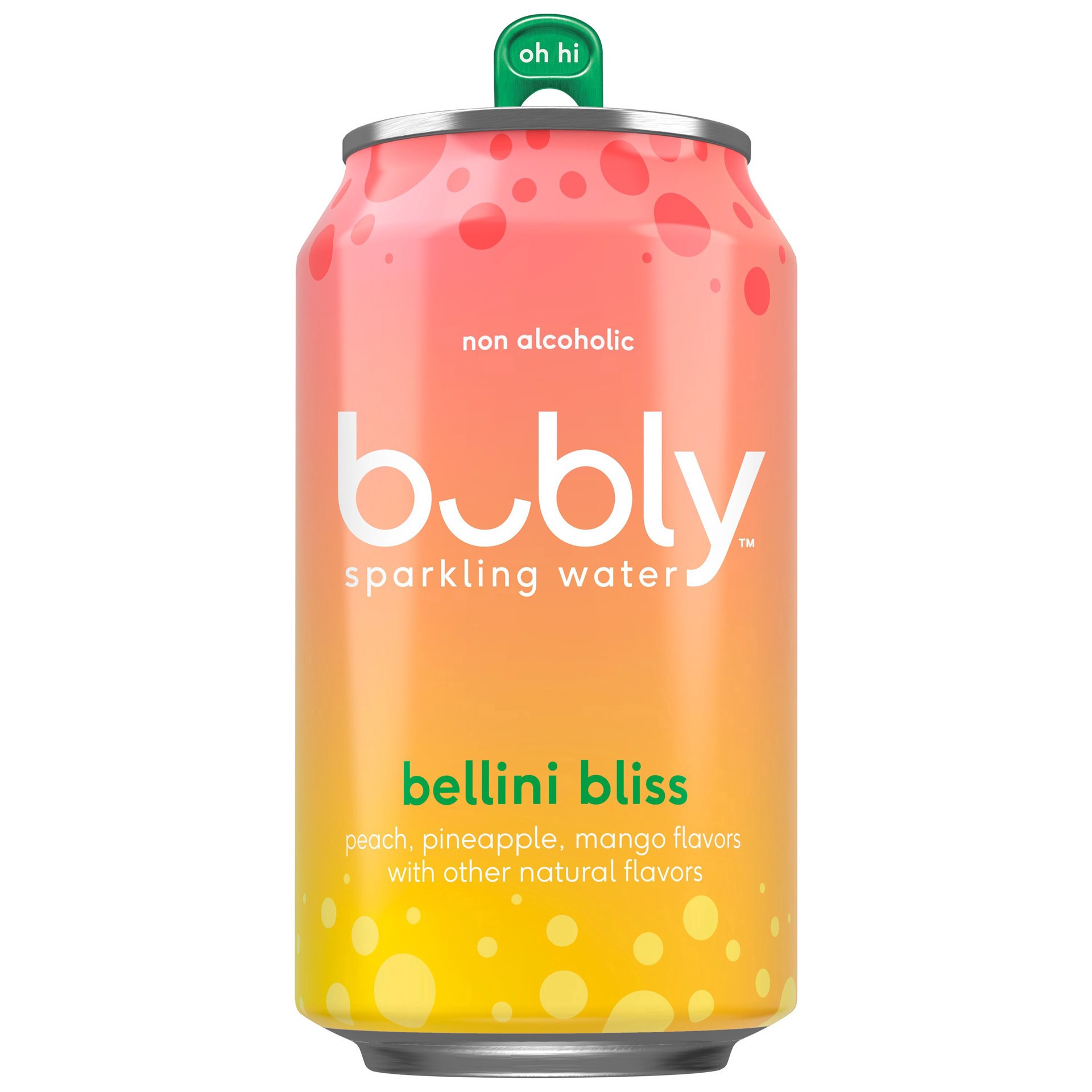 slide 1 of 1, bubly Sparkling Water Bellini Bliss Peach Pineapple Mango - 12 fl oz, 12 fl oz