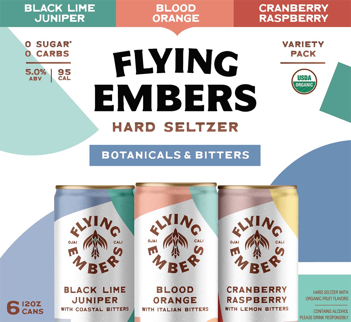 slide 4 of 7, Flying Embers Fruit & Flora Hard Seltzer Variety, 6 ct; 12 fl oz