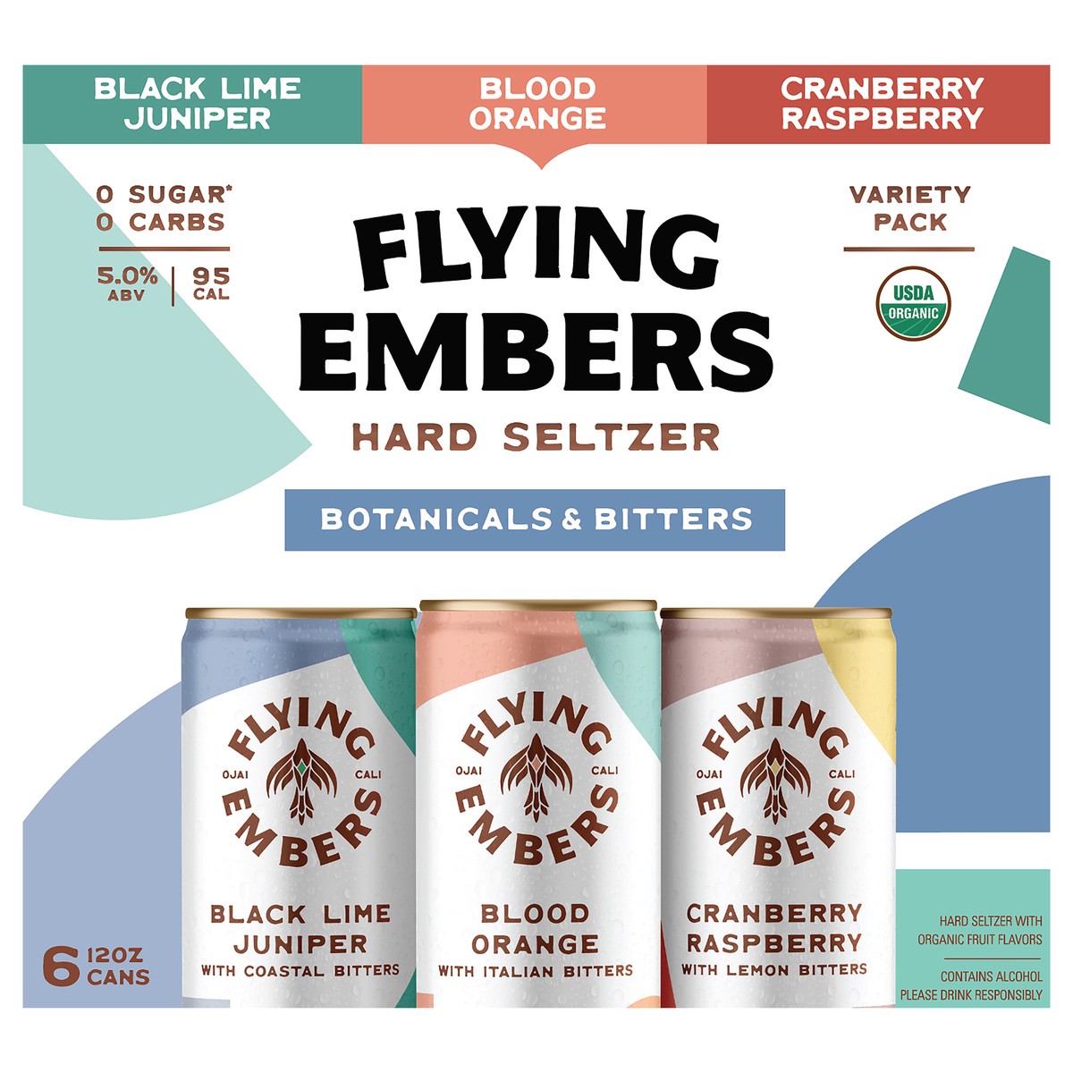 slide 1 of 7, Flying Embers Fruit & Flora Hard Seltzer Variety, 6 ct; 12 fl oz