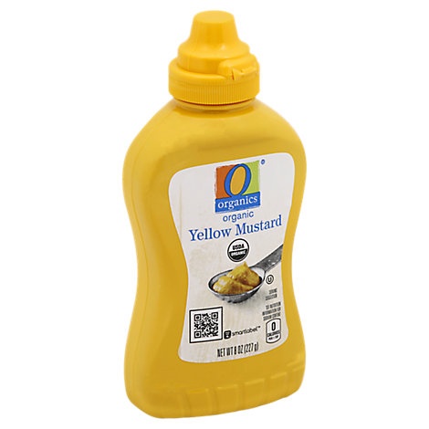 slide 1 of 1, O Organics Mustard Organic Yellow, 8 oz