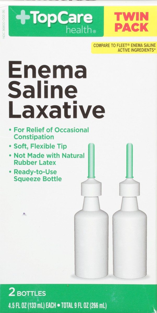 slide 6 of 9, TopCare Health Enema Saline Laxative Twin Pack 2 - 4.5 fl oz Bottles, 2 ct