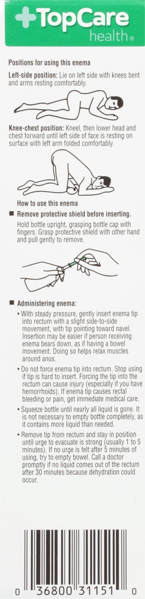 slide 7 of 9, TopCare Health Enema Saline Laxative Twin Pack 2 - 4.5 fl oz Bottles, 2 ct