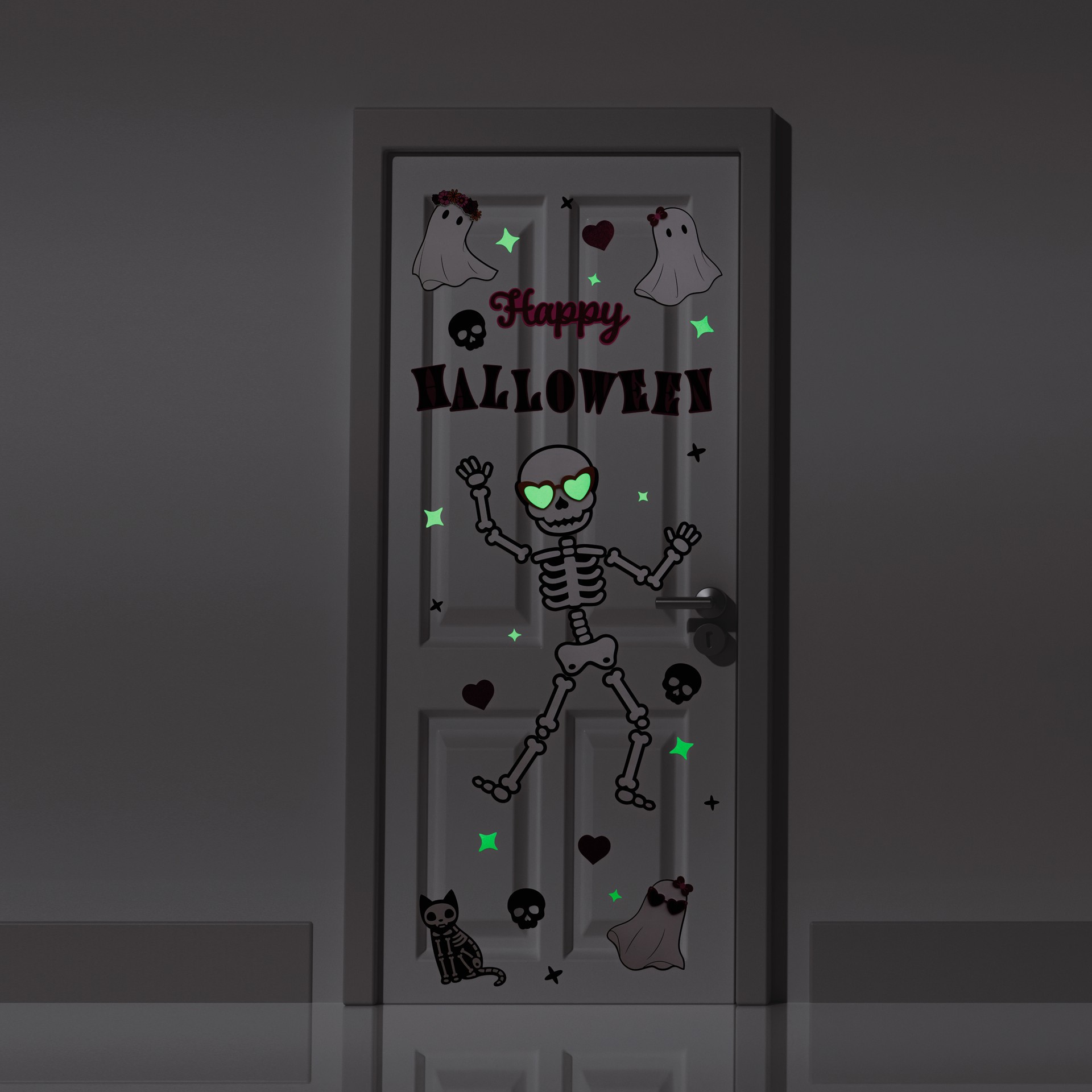 slide 2 of 3, Sweet & Spooky Glow-In-The-Dark Door Decor By Creatology, 5 in x 8 in x 2 in