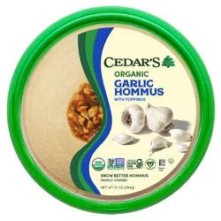 Cedar's Topped Organic Garlic Hummus