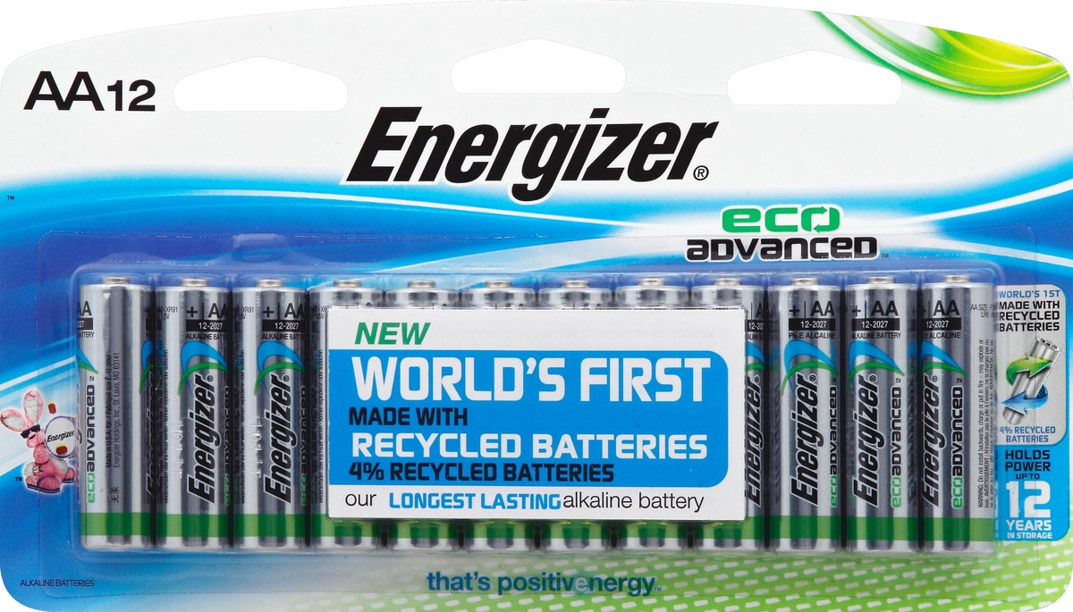 slide 2 of 3, Energizer EcoAdvanced AA Batteries, 12 ct