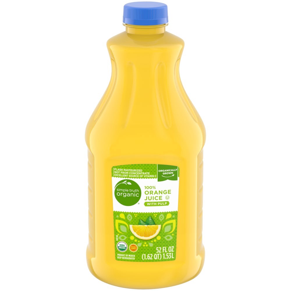 slide 4 of 6, Simple Truth Organic 100 Orange Juice With Pulp - 52 fl oz, 52 fl oz