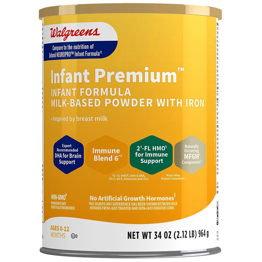 slide 1 of 5, Walgreens Infant Premium Baby Formula Milk-Based Powder with Iron, 34 oz