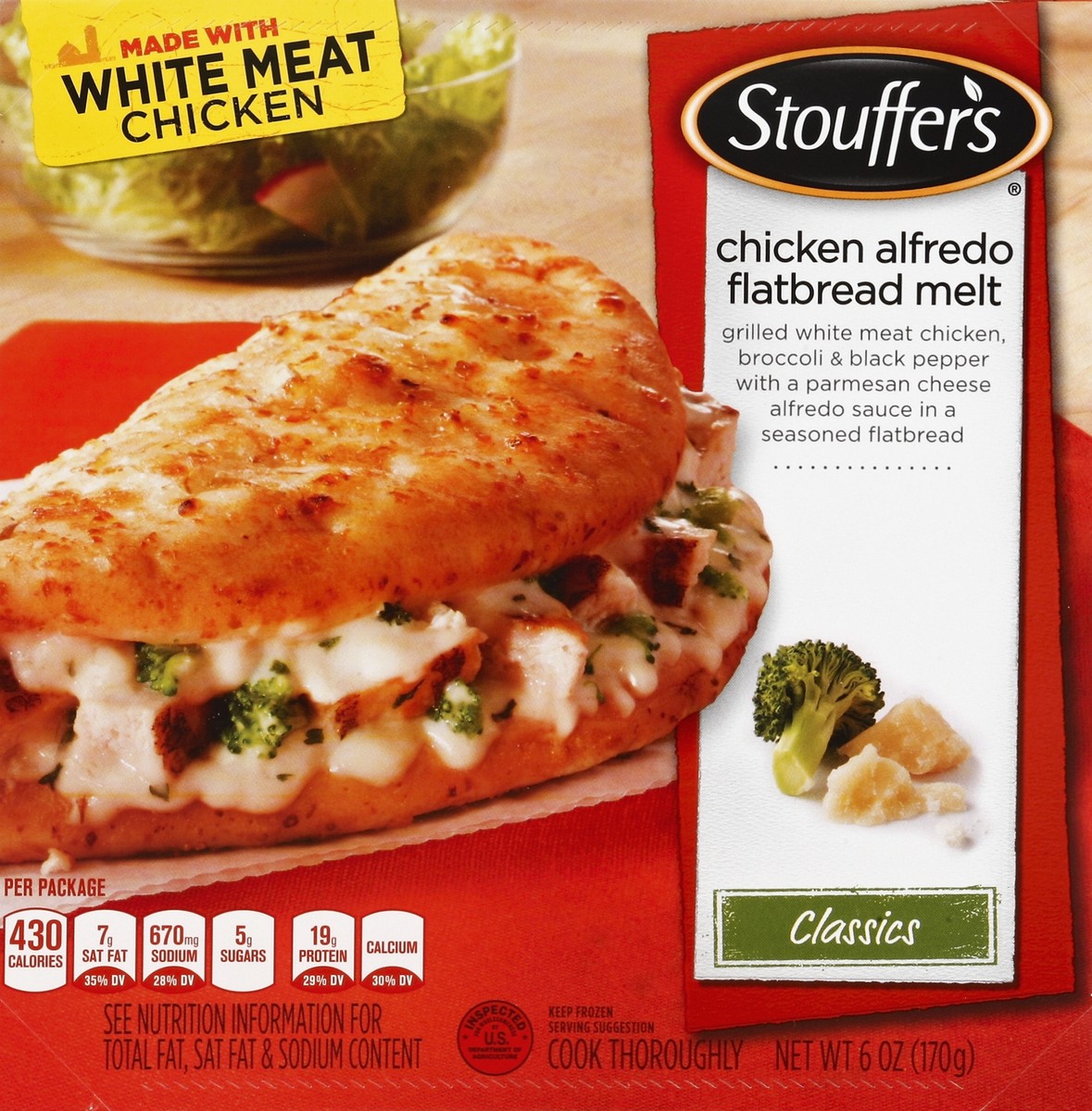 slide 4 of 4, Stouffer's Classics Flatbread Melt Chicken Alfredo, 6 oz