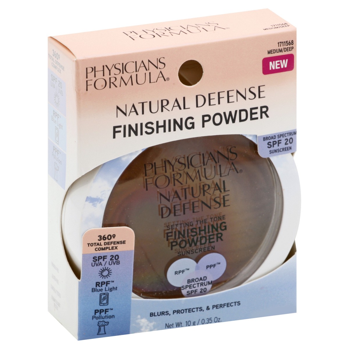 slide 6 of 11, Physicians Formula Natural Defense SPF 20 Medium/Deep 1711568 Finishing Powder 10 oz, 0.35 oz