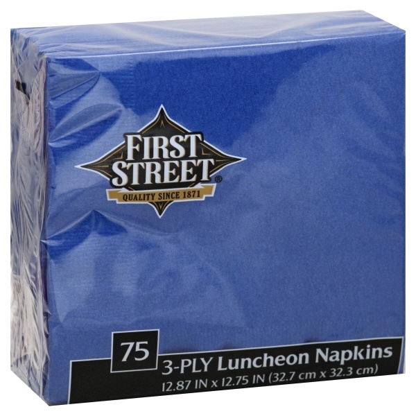 slide 1 of 1, First Street Cobalt 3 Ply Luncheon Napkins, 75 ct