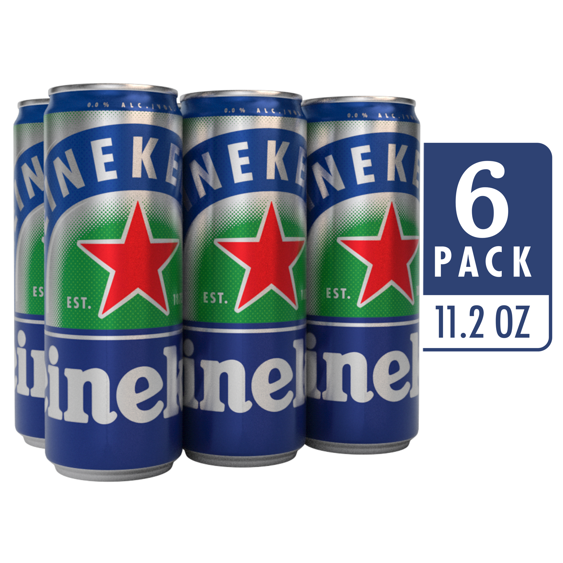 slide 1 of 1, Heineken 6 Pack Alcohol Free Beer 6 - 11.2 fl oz Cans, 6 ct; 11.2 fl oz