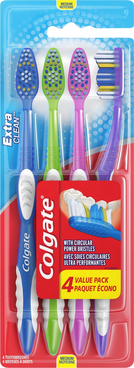 slide 2 of 5, Colgate Extra Clean Full Head Toothbrush Medium, 4 ct