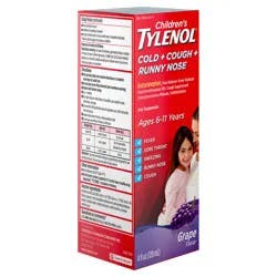 Children's Tylenol Cold + Cough + Runny Nose Medicine, Grape, 4 fl. oz